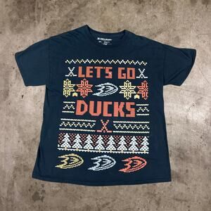 Melmarc Anaheim Ducks Lets Go Ugly Christmas Sweater T-Shirt NHL Mens Size XL
